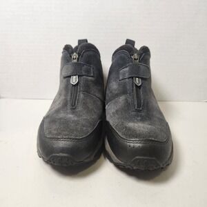 LL Bean Primaloft 200G Suede Winter Boots Women's 6.5M Black Zip Ankle Insulated